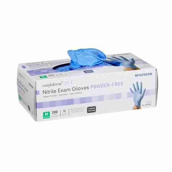 McKesson Confiderm® 3.5C Nitrile Exam Glove, Medium, Blue