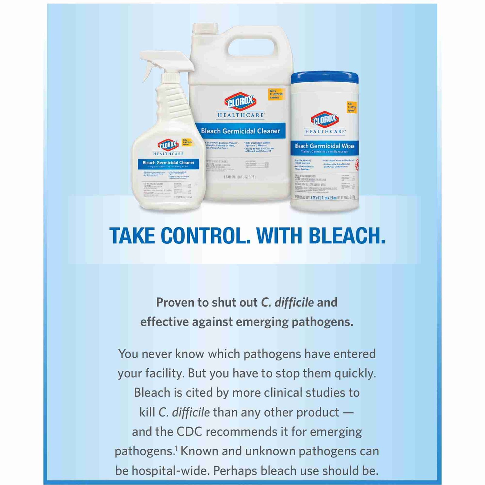 Clorox® Healthcare® Bleach Germicidal Cleaner, 1 gal Jug Jeritek LLC