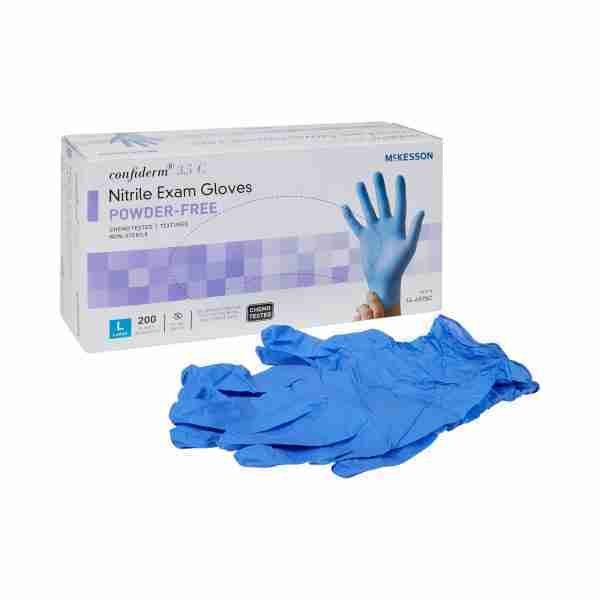 McKesson Confiderm® 3.5C Nitrile Exam Glove, Large, Blue