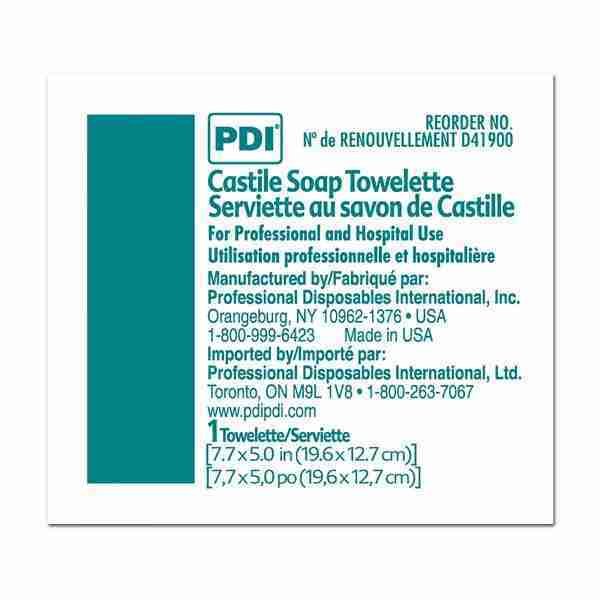 PDI® Scented Castile Soap Towelettes, Individual Packet