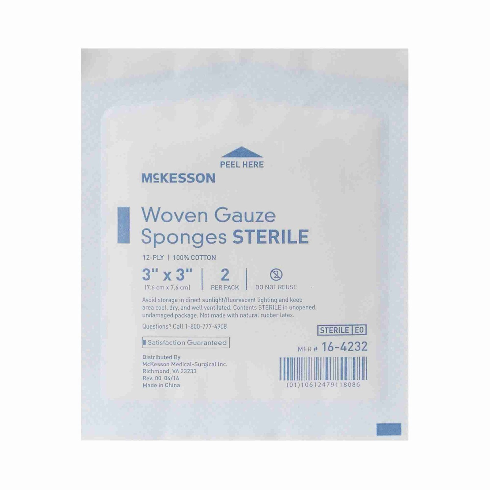 McKesson Sterile Gauze Sponge, 3 x 3 Inch